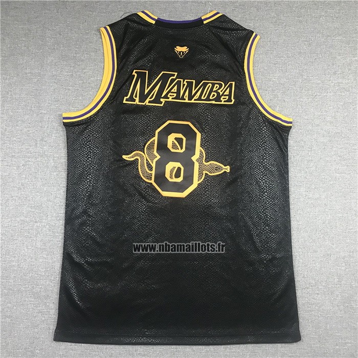 Maillot Los Angeles Lakers Kobe Bryant NO 24 8 Black Mamba Noir